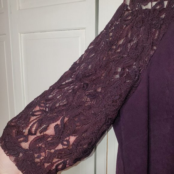 Melanie T Purple Faux Suede Skater Dress 18W - Picture 7 of 10